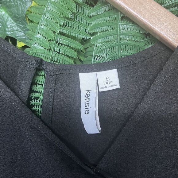 KENSIE Dress Women Small Black Cocktail All Over Sequin Layered A line‎ 2414 - Picture 4 of 7